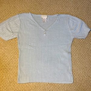 Vintage 90’s Express pale blue ribbed top